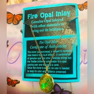 Opal- genuine inlaid opal necklace NWT